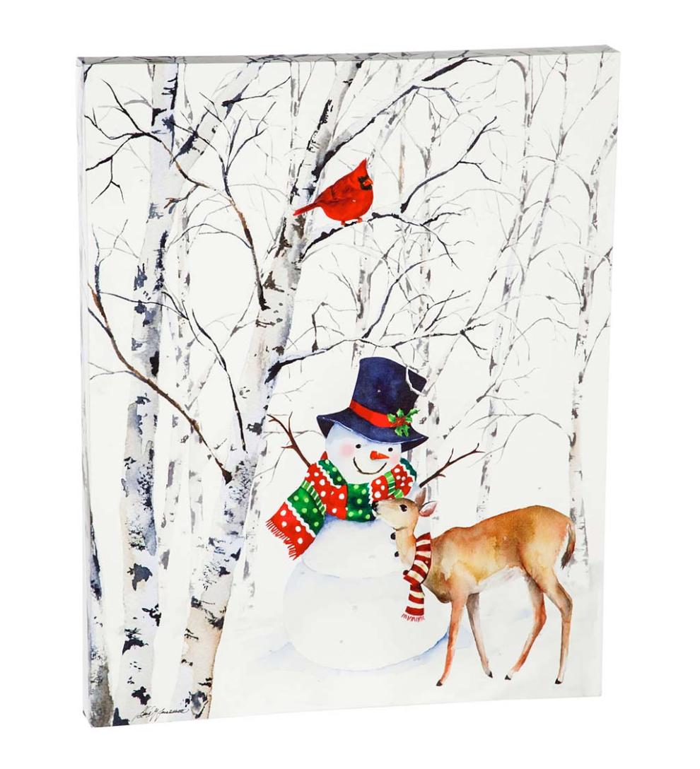 Plow &amp; Hearth Home Accents | Indoor Living Led Joyful Snowman Wall Art