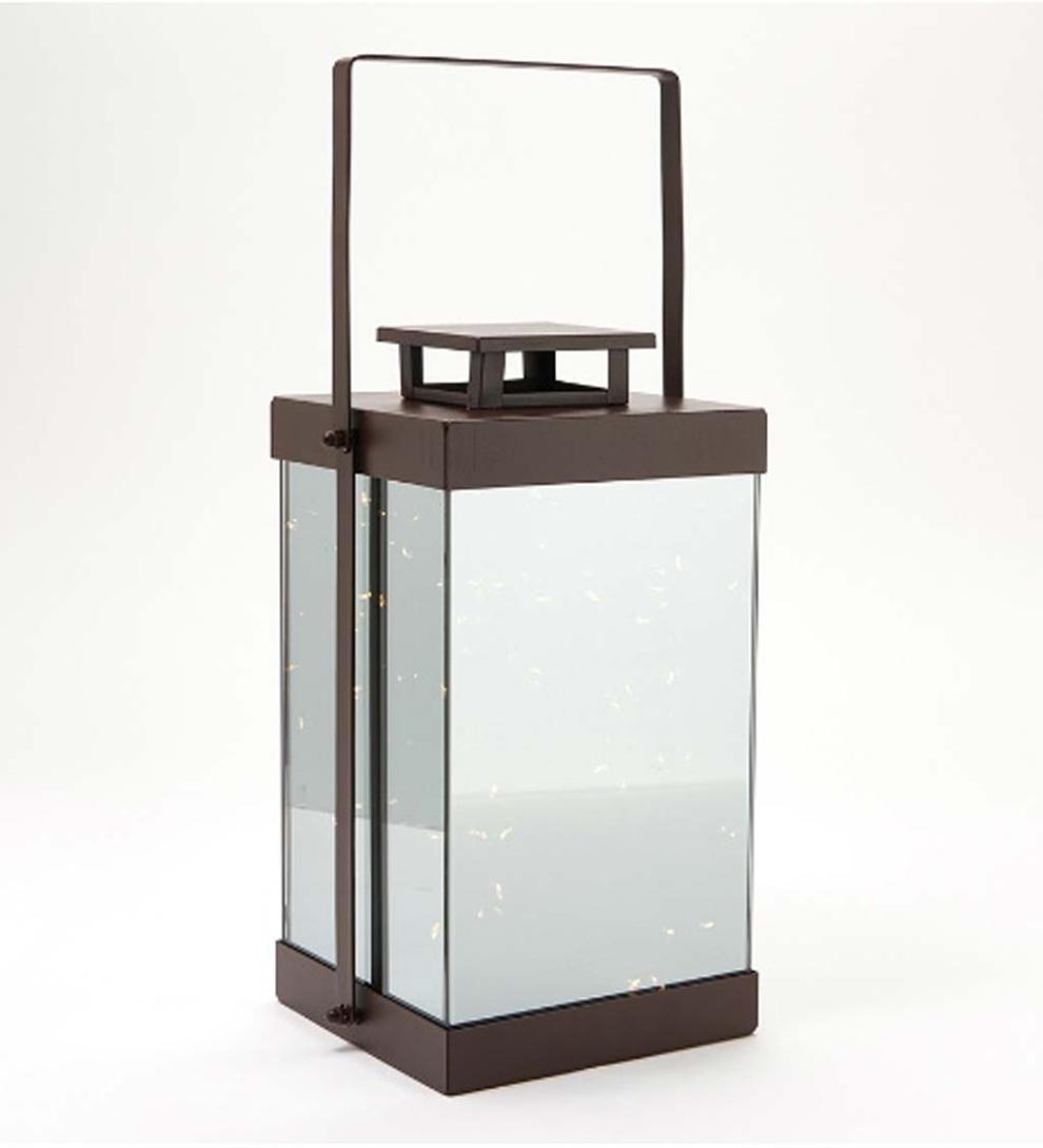 Plow &amp; Hearth Home Accents | Indoor Living Led Mirror Lantern - Gray