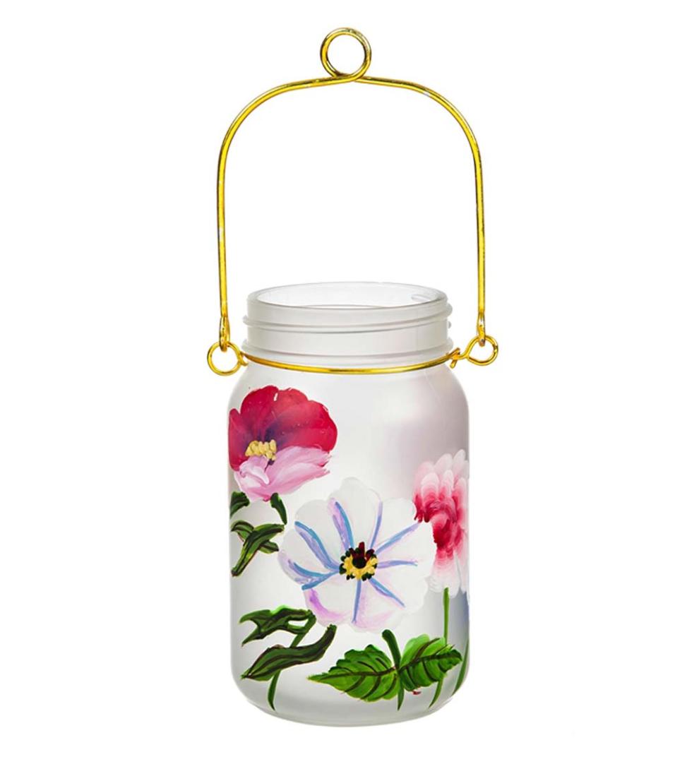 Plow &amp; Hearth Home Accents | Indoor Living Led Vivid Bouquet Mason Jar Lantern