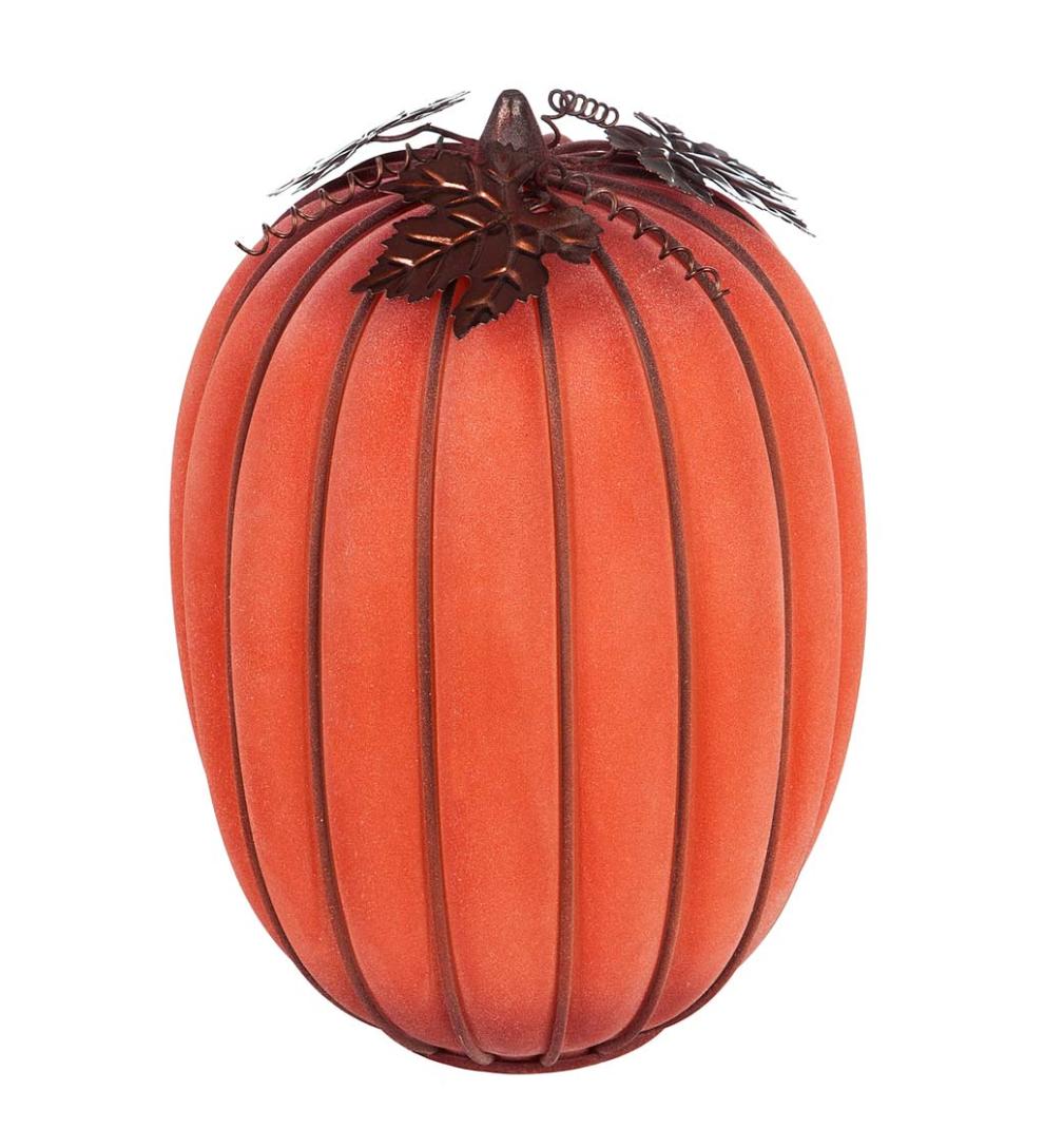 Plow &amp; Hearth Home Accents | Indoor Living Lighted Glass Pumpkins, Set Of 2