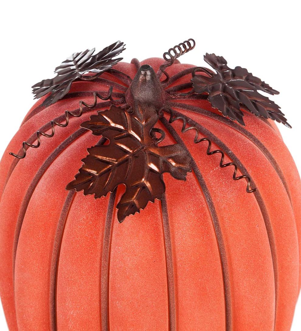 Plow &amp; Hearth Home Accents | Indoor Living Lighted Glass Pumpkins, Set Of 2