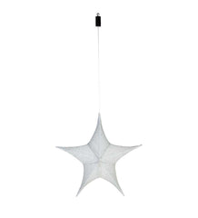 Plow &amp; Hearth Home Accents | Indoor Living Lighted Hanging Fabric Star, Large Silver