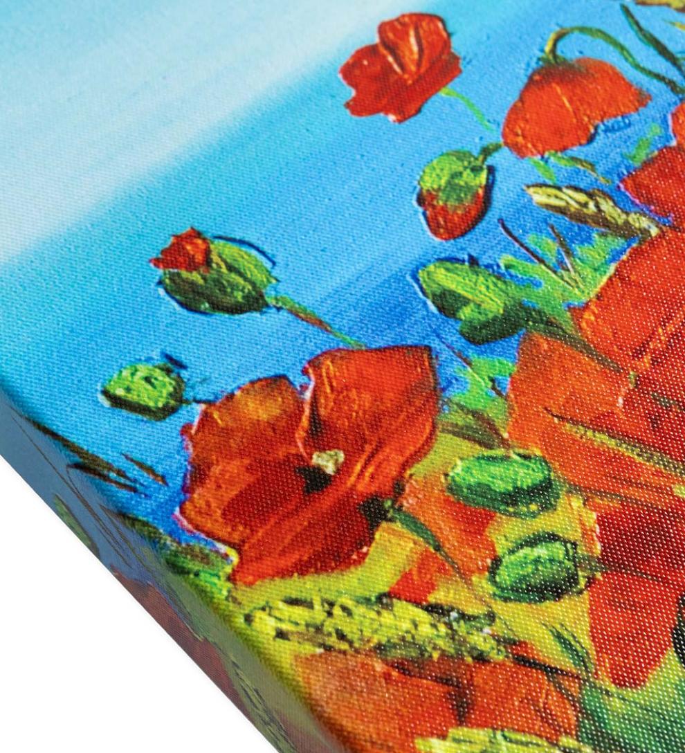 Plow &amp; Hearth Home Accents | Indoor Living Lighted Poppies Outdoor Safe Canvas Wall Art With Timer