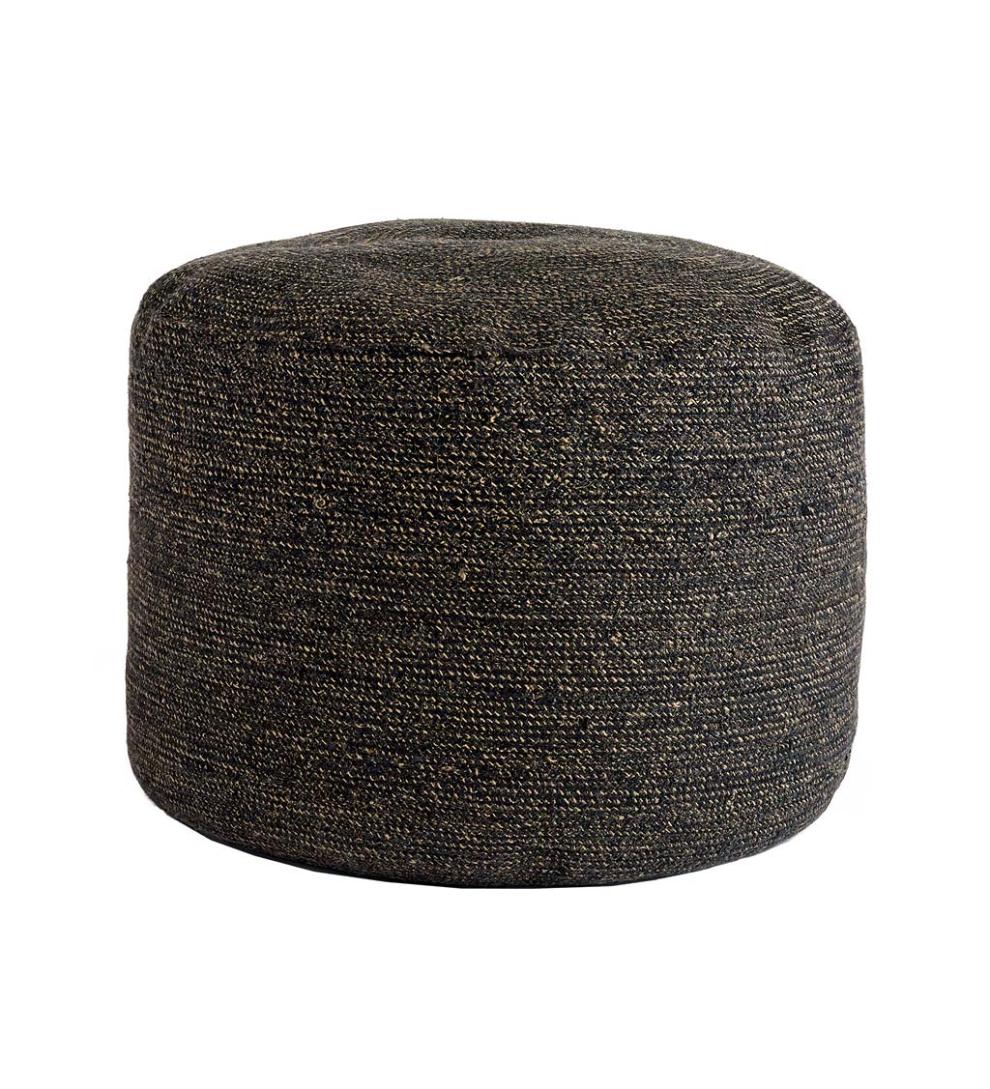Plow &amp; Hearth Home Accents | Indoor Living Melia Jute Pouf - Black