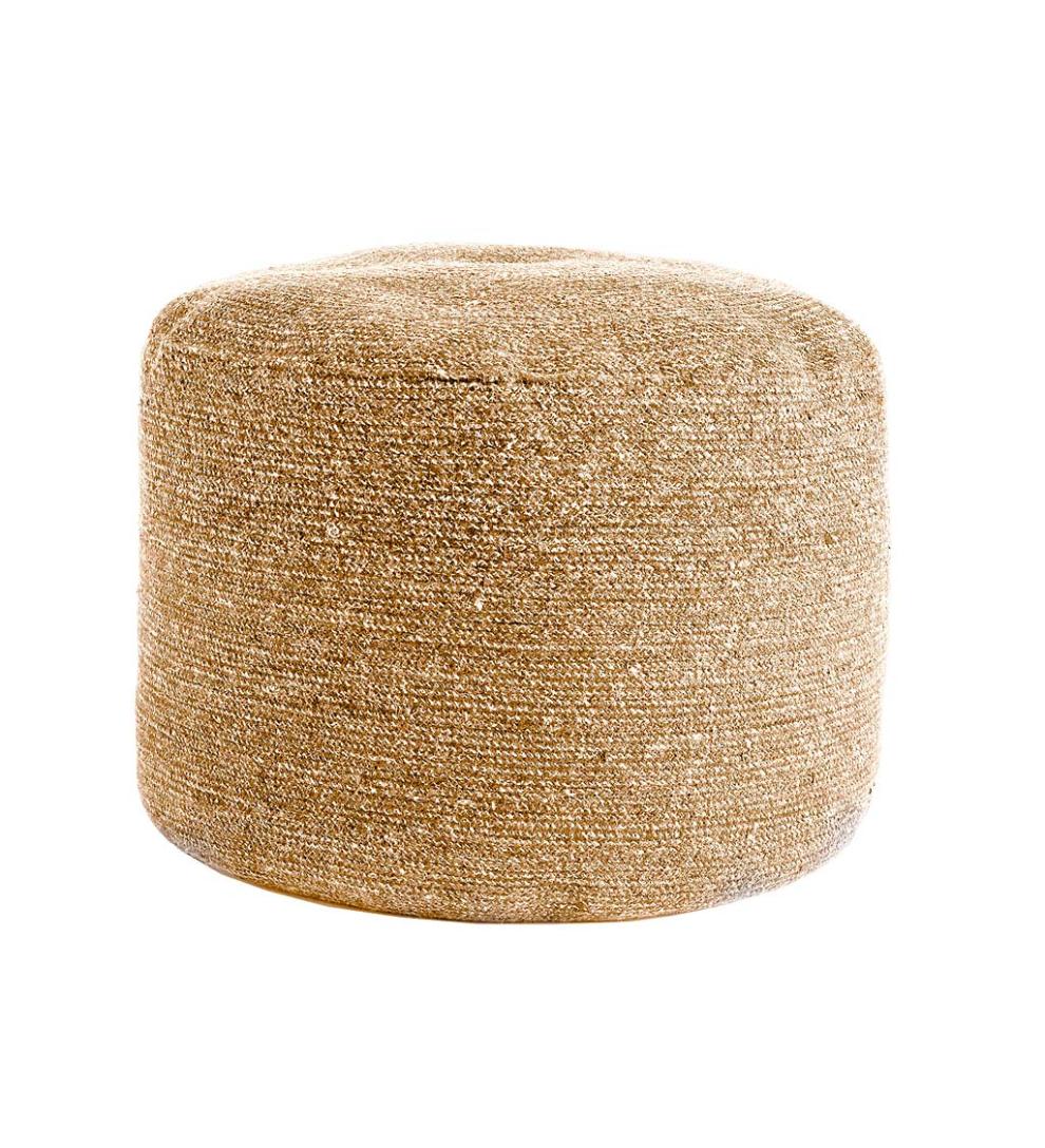 Plow &amp; Hearth Home Accents | Indoor Living Melia Jute Pouf - Black