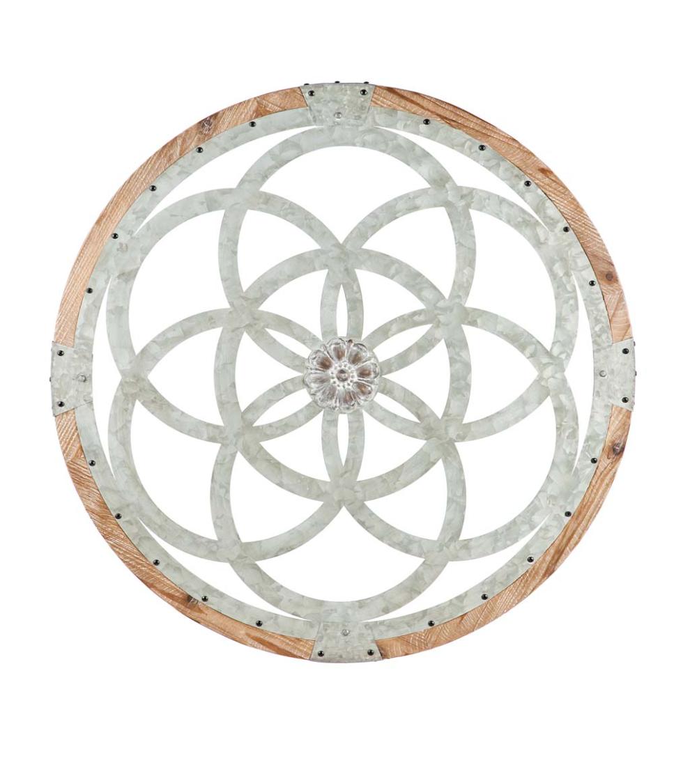 Plow &amp; Hearth Home Accents | Indoor Living Metal And Wood Medallion Wall Art