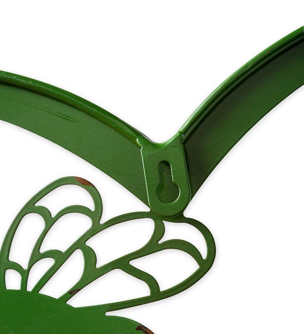 Plow &amp; Hearth Home Accents | Indoor Living Metal Indoor/Outdoor Heart Wall Art With Bees And Flowers