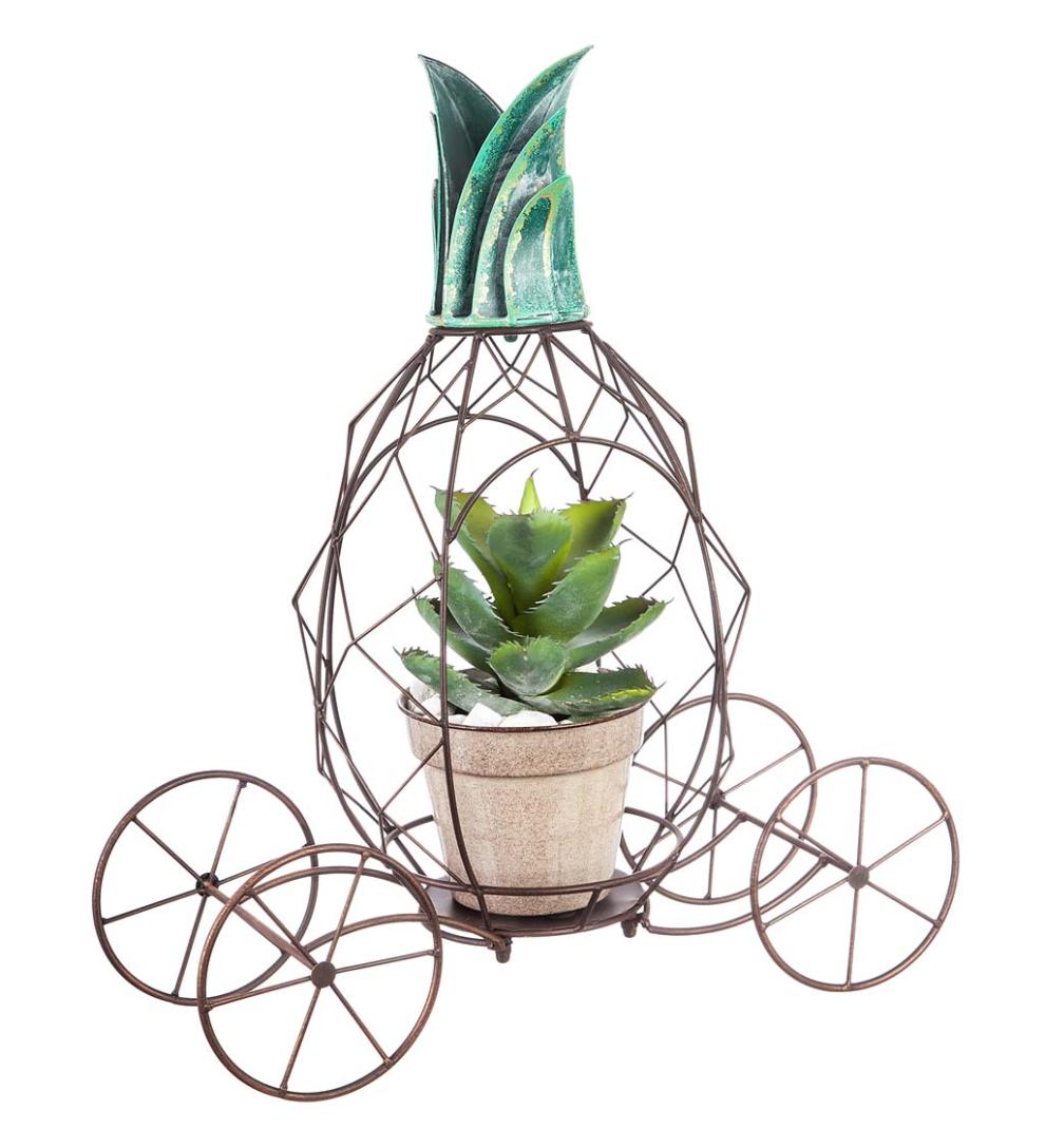 Plow &amp; Hearth Home Accents | Indoor Living Metal Pineapple Plant Stand
