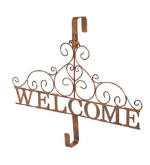 Plow &amp; Hearth Home Accents | Indoor Living Metallic Copper Fleur-De-Lis Welcome Wreath Holder