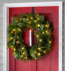 Plow &amp; Hearth Home Accents | Indoor Living Over-Door Adjustable Wreath Hanger With Candle Holder