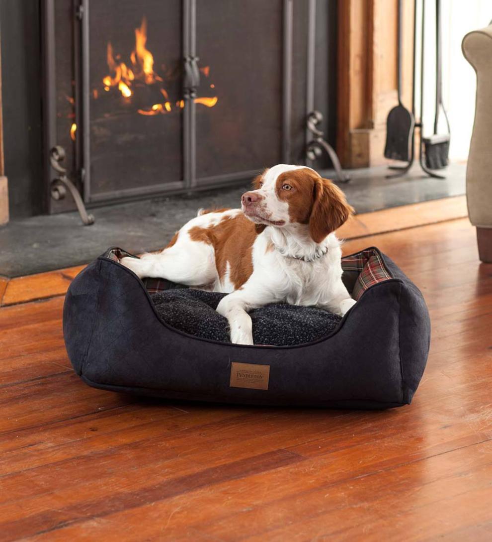 Plow &amp; Hearth Home Accents | Indoor Living Pendleton Kuddler Pet Bed In Grey Stewart Plaid