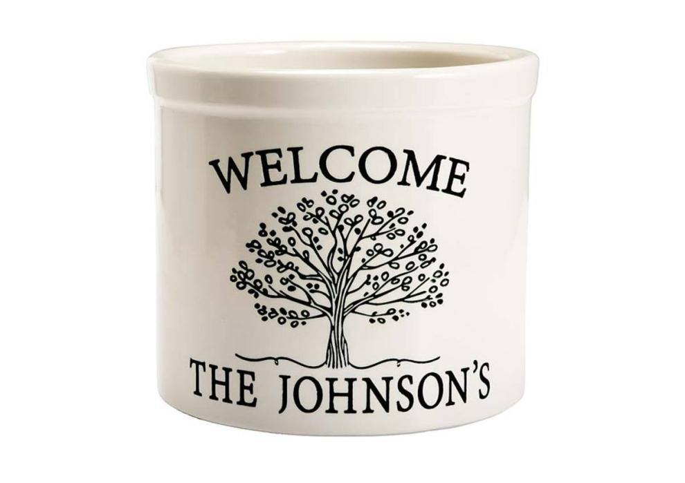 Plow &amp; Hearth Home Accents | Indoor Living Personalized Tree Of Life Crock - Black