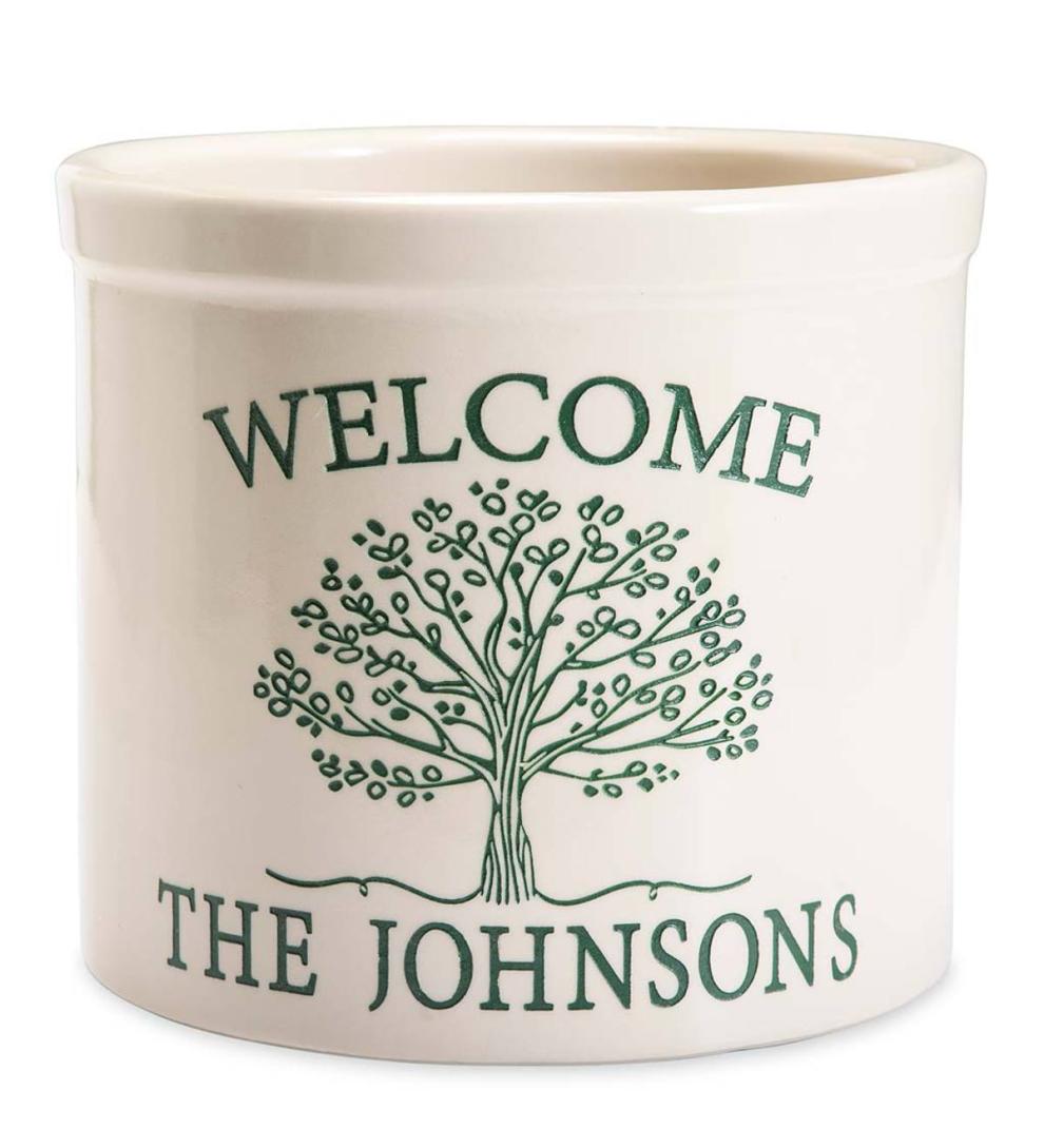 Plow &amp; Hearth Home Accents | Indoor Living Personalized Tree Of Life Crock - Black