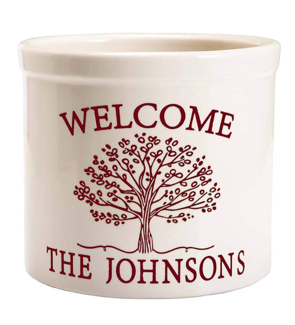 Plow &amp; Hearth Home Accents | Indoor Living Personalized Tree Of Life Crock - Black
