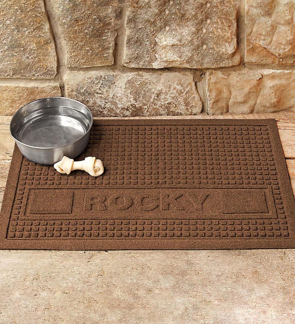 Plow &amp; Hearth Home Accents | Indoor Living Personalized Waterhog Squares Pet Doormat