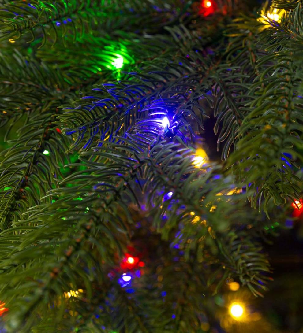 Plow &amp; Hearth Home Accents | Indoor Living Pre-Lit Arlberg Fir Christmas Tree With Eight Light Functions