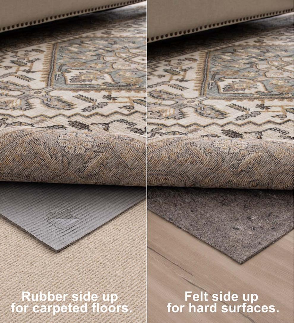 Plow &amp; Hearth Home Accents | Indoor Living Recycled Synthetic Fiber All-Surface Pet-Proof Rug Pad