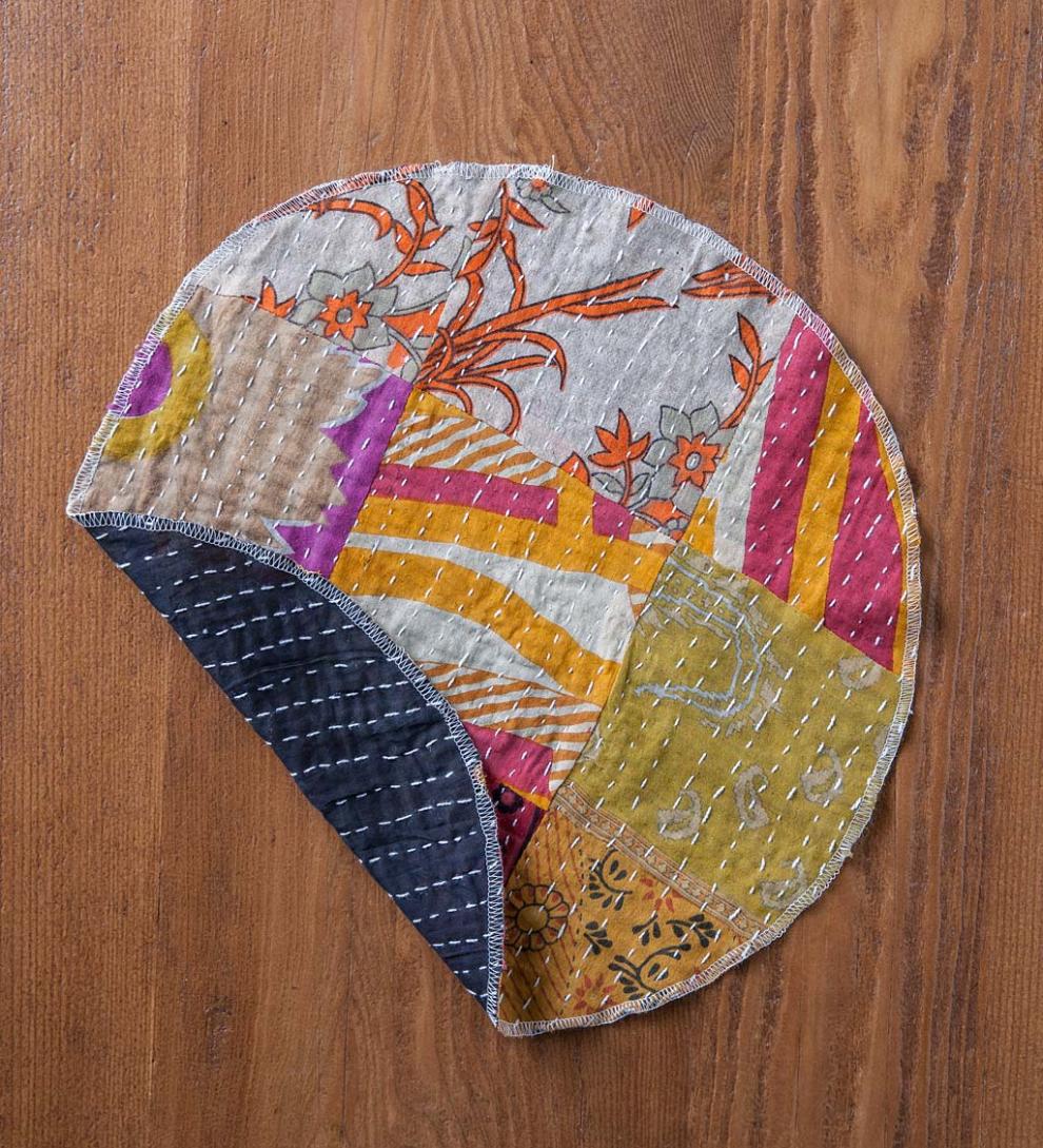 Plow &amp; Hearth Home Accents | Indoor Living Round Upcycled Kantha Placemats Set Of 6