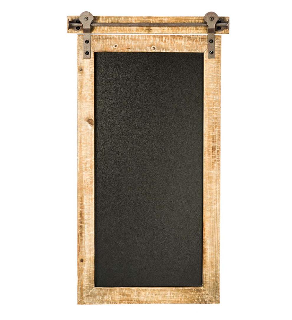 Plow &amp; Hearth Home Accents | Indoor Living Rustic Barn Door Chalk Board Message Center