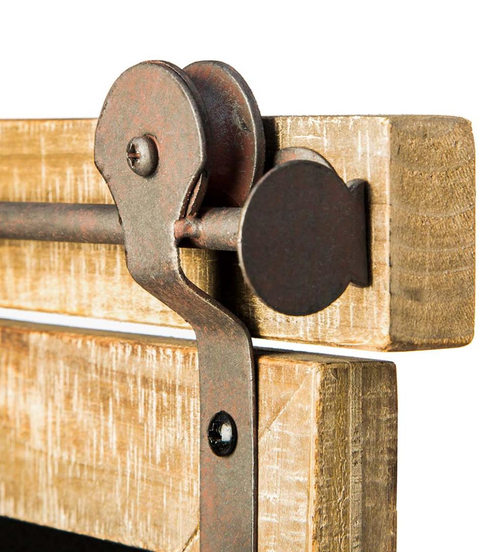 Plow &amp; Hearth Home Accents | Indoor Living Rustic Barn Door Chalk Board Message Center