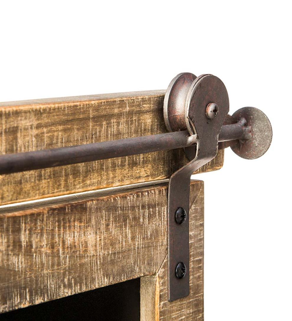 Plow &amp; Hearth Home Accents | Indoor Living Rustic Barn Door Chalk Board Message Center