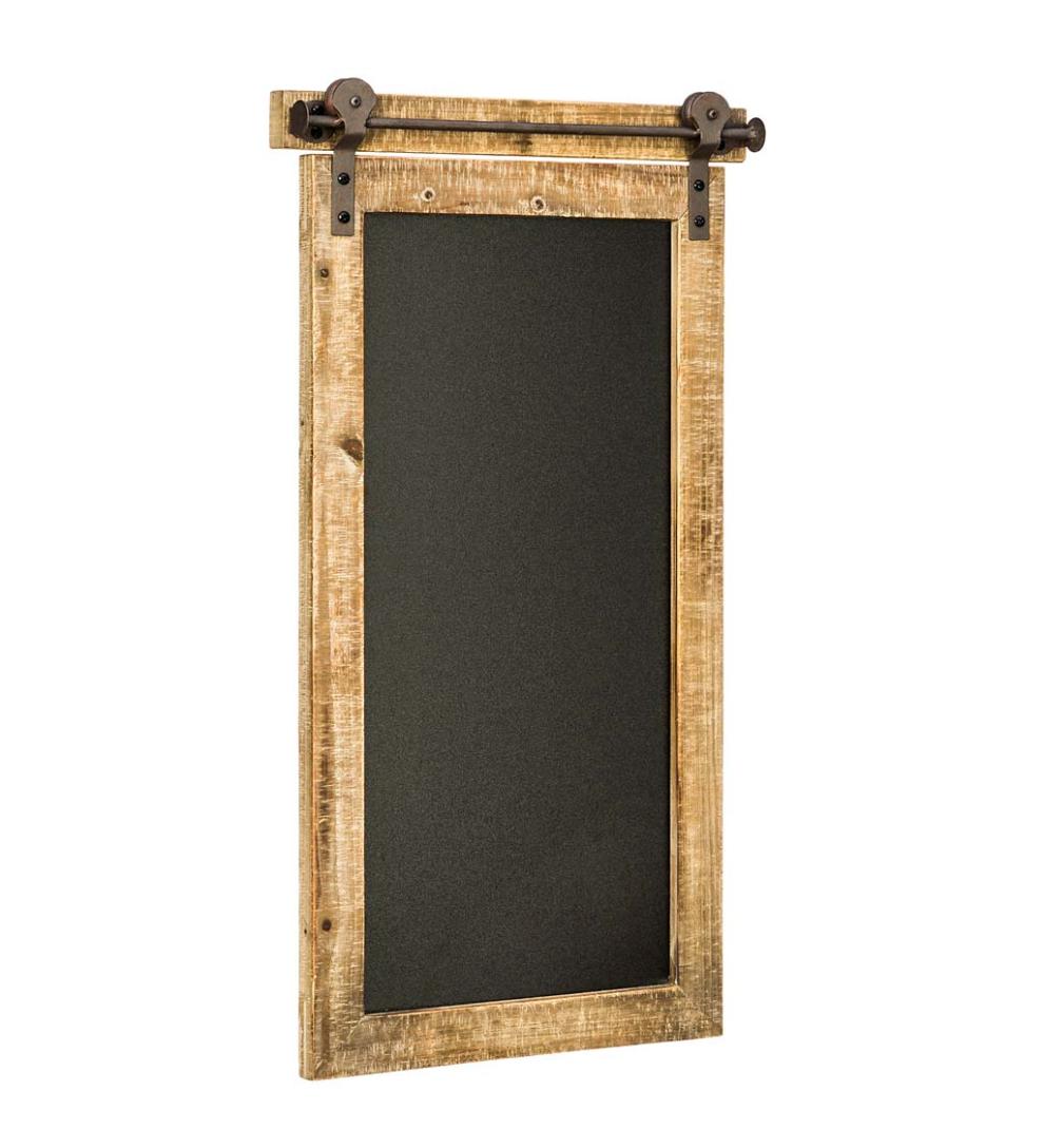 Plow &amp; Hearth Home Accents | Indoor Living Rustic Barn Door Chalk Board Message Center