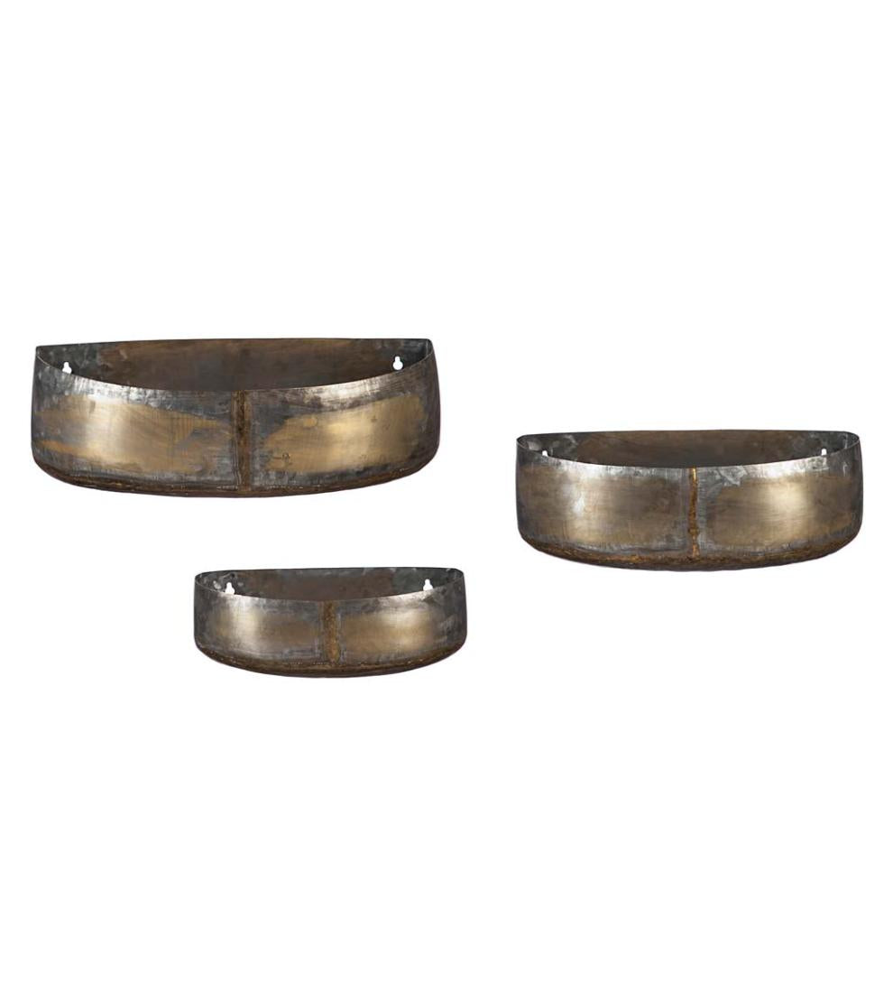 Plow &amp; Hearth Home Accents | Indoor Living Rustic Metal Wall Planters, Set Of 3