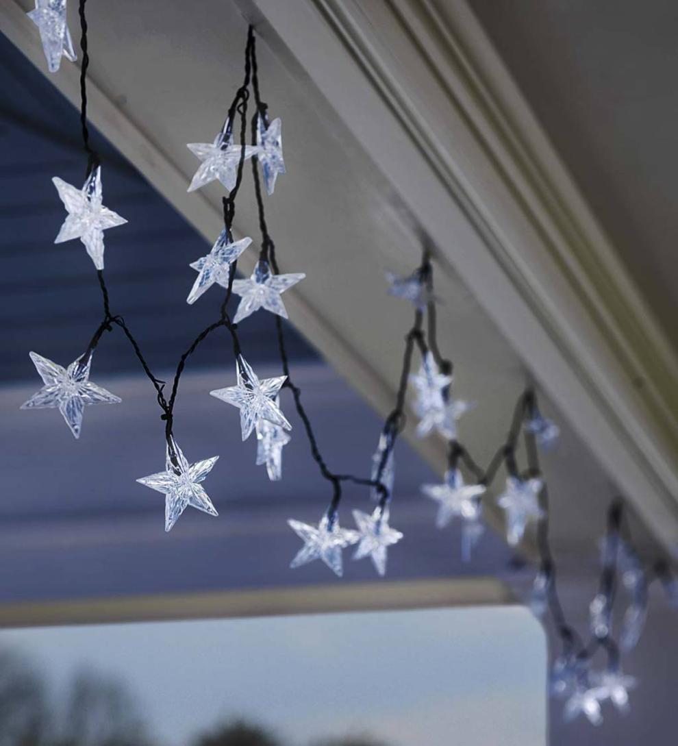 Plow &amp; Hearth Home Accents | Indoor Living Solar Star-Shaped String Lights