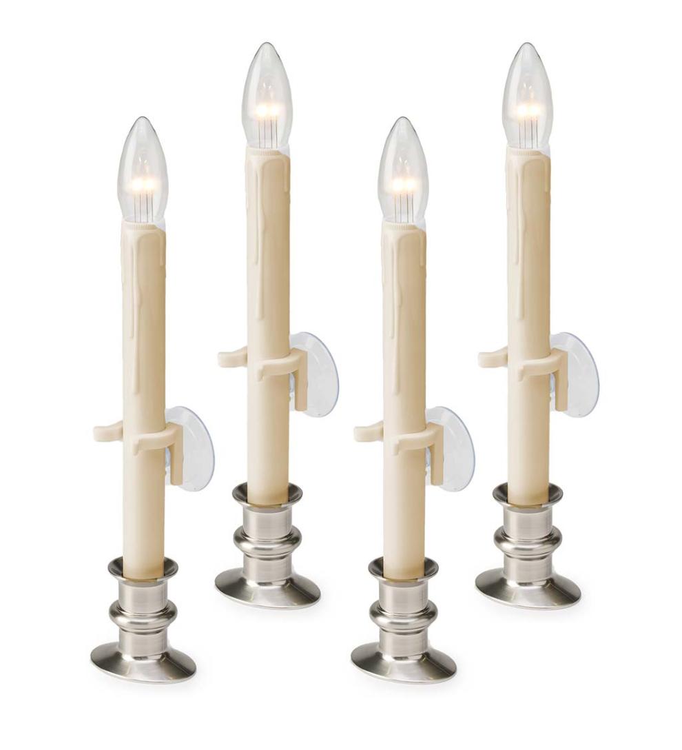 Plow &amp; Hearth Home Accents | Indoor Living Suction Cup Window Candle Set With Timer And Remote