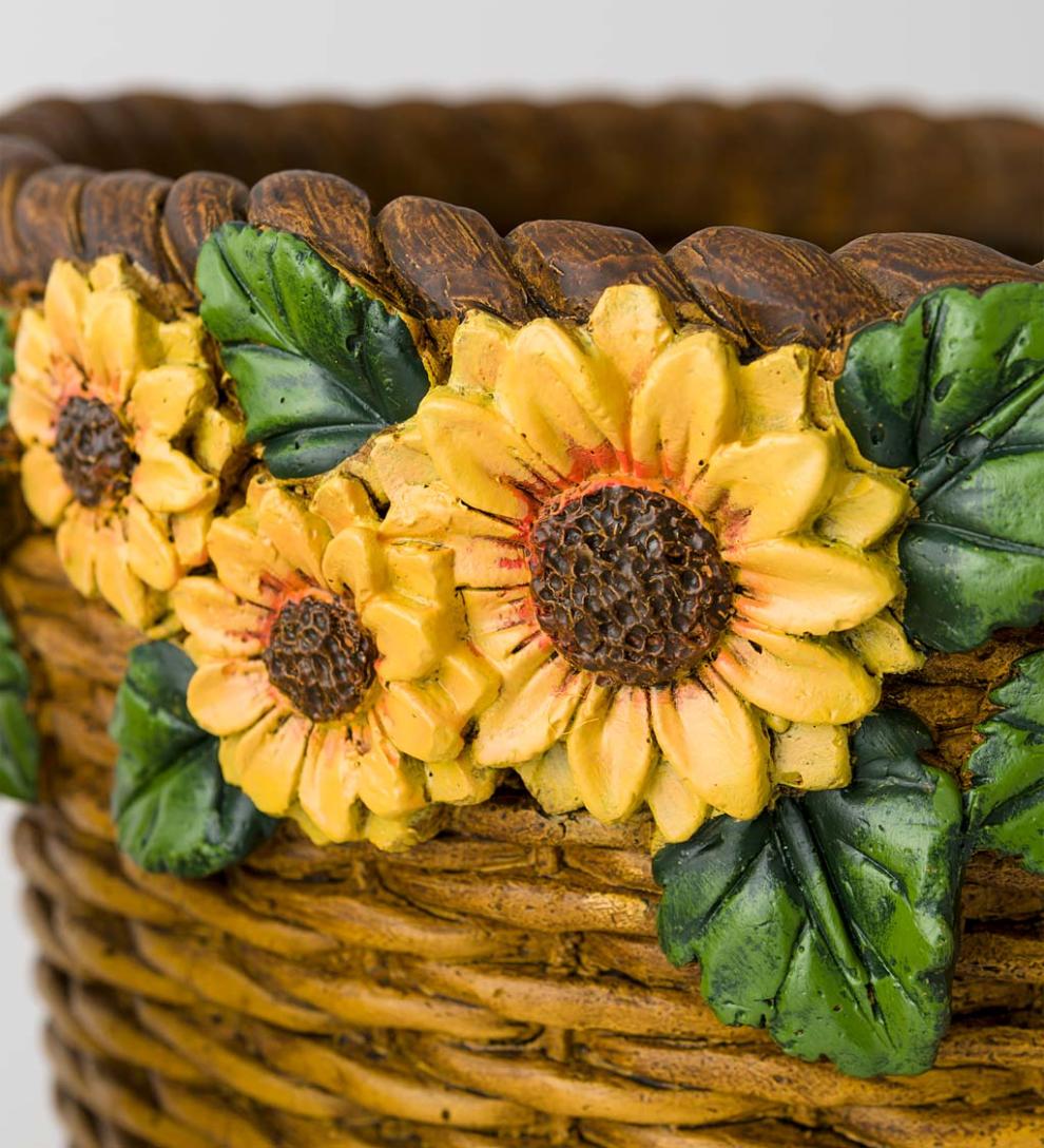 Plow &amp; Hearth Home Accents | Indoor Living Sunflower Basket Planters, Set Of 2