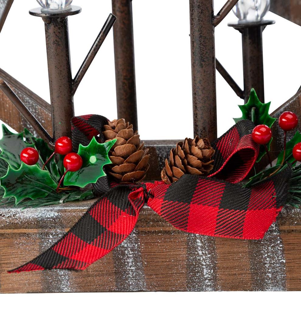 Plow &amp; Hearth Home Accents | Indoor Living Tabletop Lighted Wooden Christmas Trees, Set Of 2