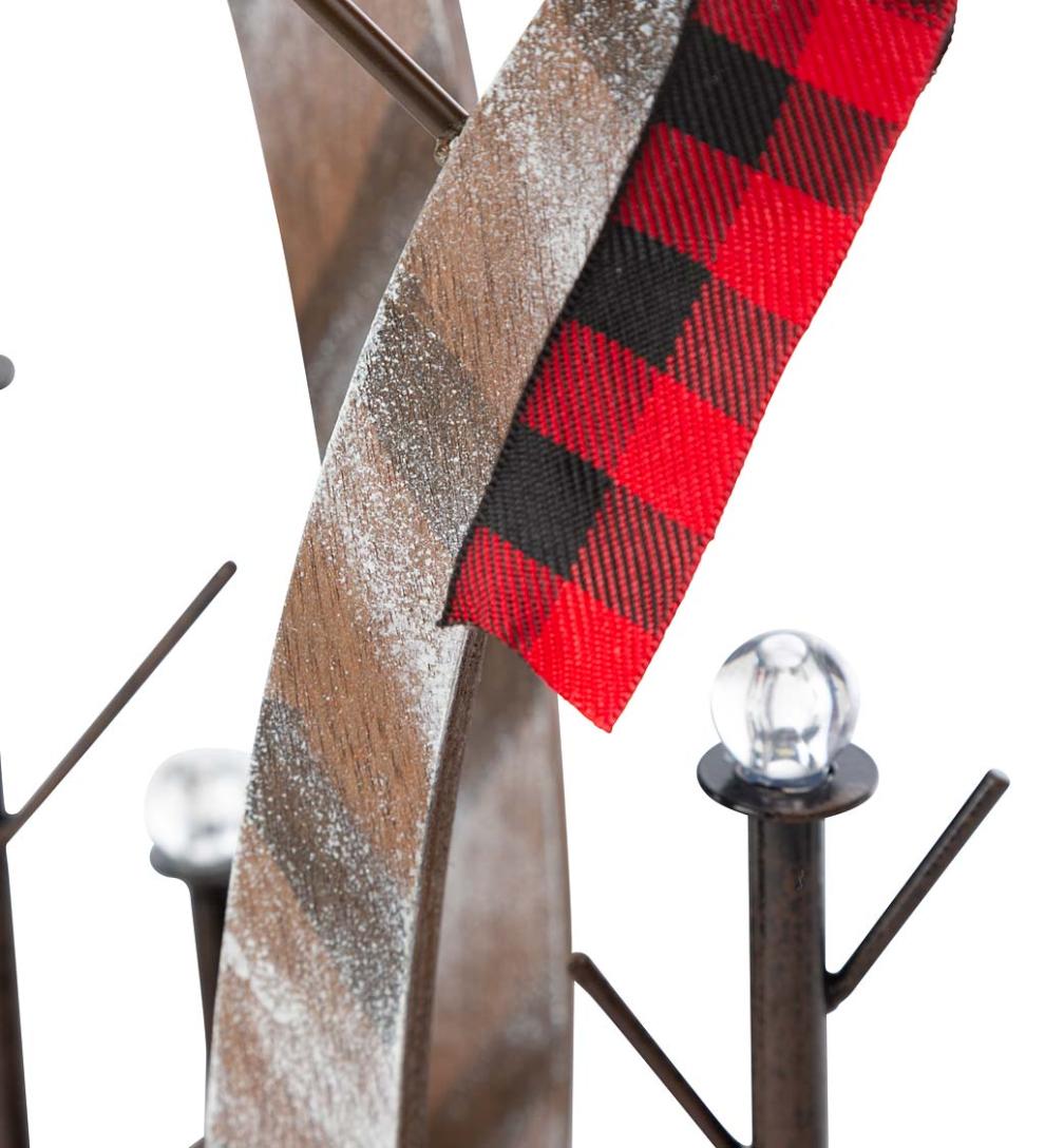 Plow &amp; Hearth Home Accents | Indoor Living Tabletop Lighted Wooden Snowmen, Set Of 2