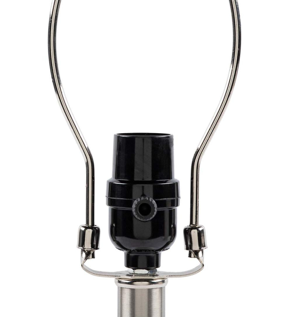 Plow &amp; Hearth Home Accents | Indoor Living Textured Bubble Glass Table Lamp With Beige Linen Shade