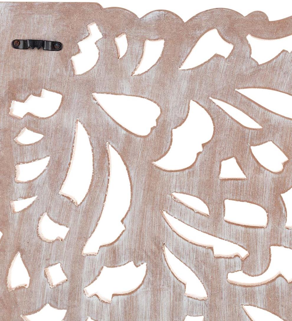 Plow &amp; Hearth Home Accents | Indoor Living Three Panel White Washed Floral Wall Art