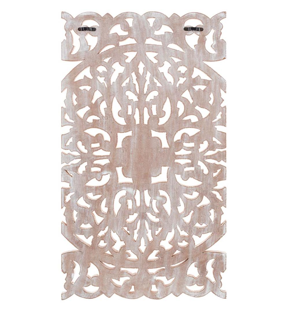 Plow &amp; Hearth Home Accents | Indoor Living Three Panel White Washed Floral Wall Art