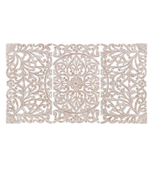 Plow &amp; Hearth Home Accents | Indoor Living Three Panel White Washed Floral Wall Art