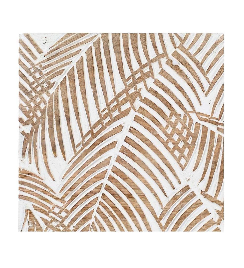 Plow &amp; Hearth Home Accents | Indoor Living Three Panel White Washed Tropical Wall Art