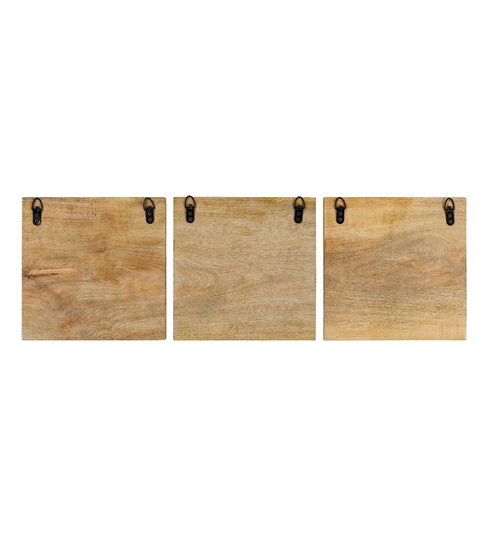 Plow &amp; Hearth Home Accents | Indoor Living Three Panel White Washed Tropical Wall Art