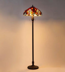 Plow &amp; Hearth Home Accents | Indoor Living Tiffany-Inspired Stained Glass Dual-Bulb Floor Lamp