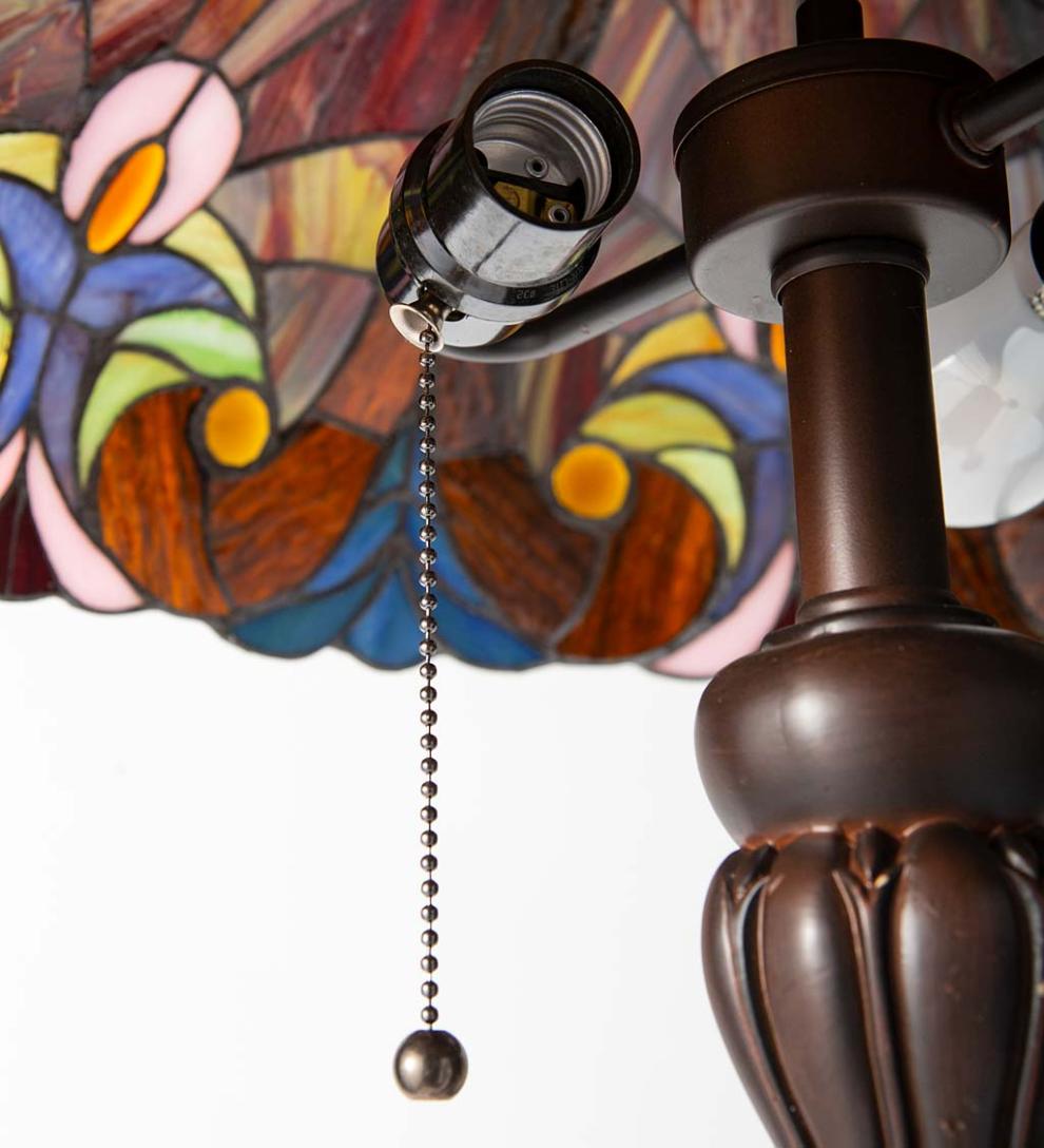 Plow &amp; Hearth Home Accents | Indoor Living Tiffany-Inspired Stained Glass Dual-Bulb Floor Lamp