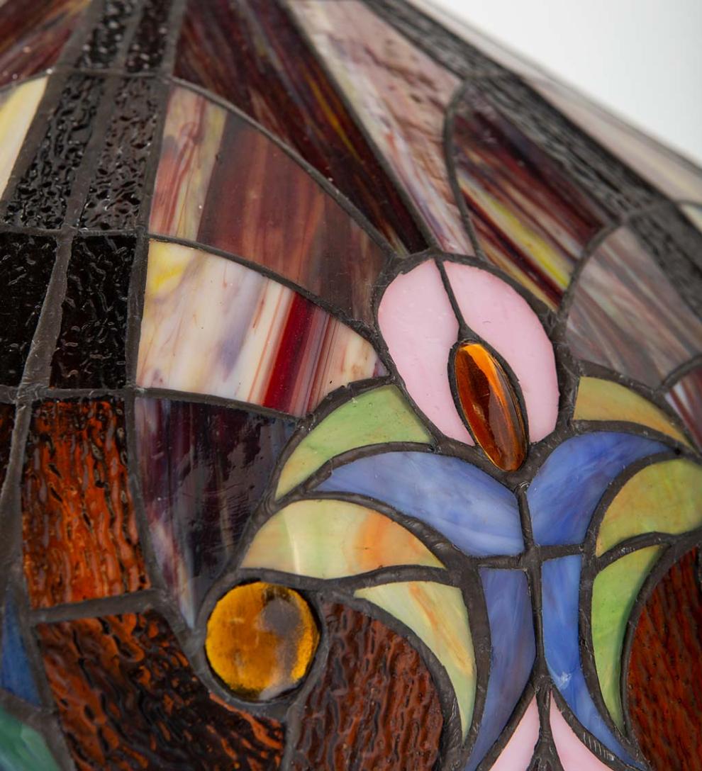 Plow &amp; Hearth Home Accents | Indoor Living Tiffany-Inspired Stained Glass Dual-Bulb Floor Lamp