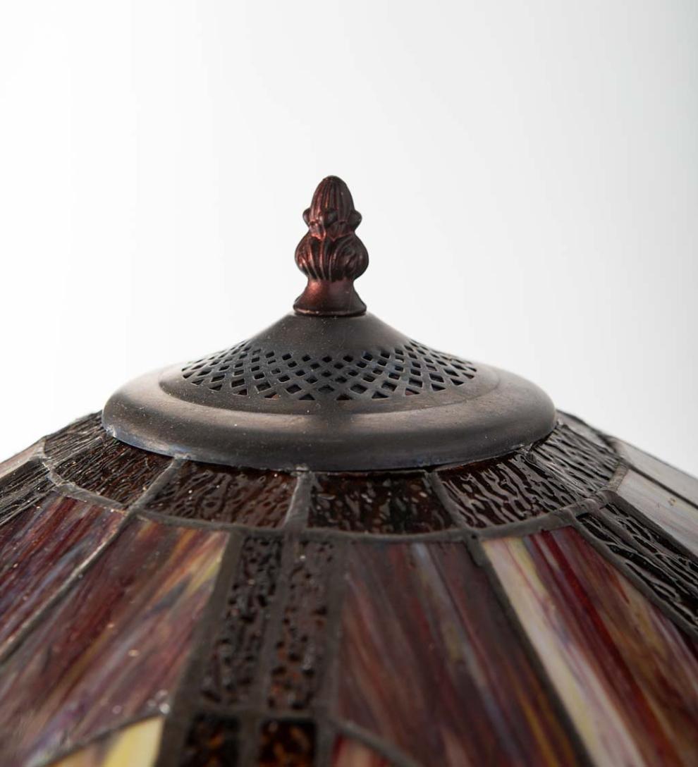 Plow &amp; Hearth Home Accents | Indoor Living Tiffany-Inspired Stained Glass Dual-Bulb Floor Lamp