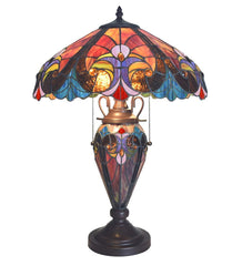 Plow &amp; Hearth Home Accents | Indoor Living Tiffany Style Stained Glass Table Lamp