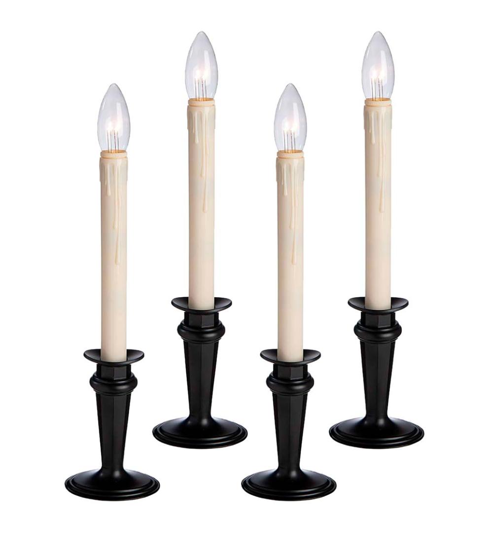 Plow &amp; Hearth Home Accents | Indoor Living Traditional Adjustable Window Candles With Timer And Remote