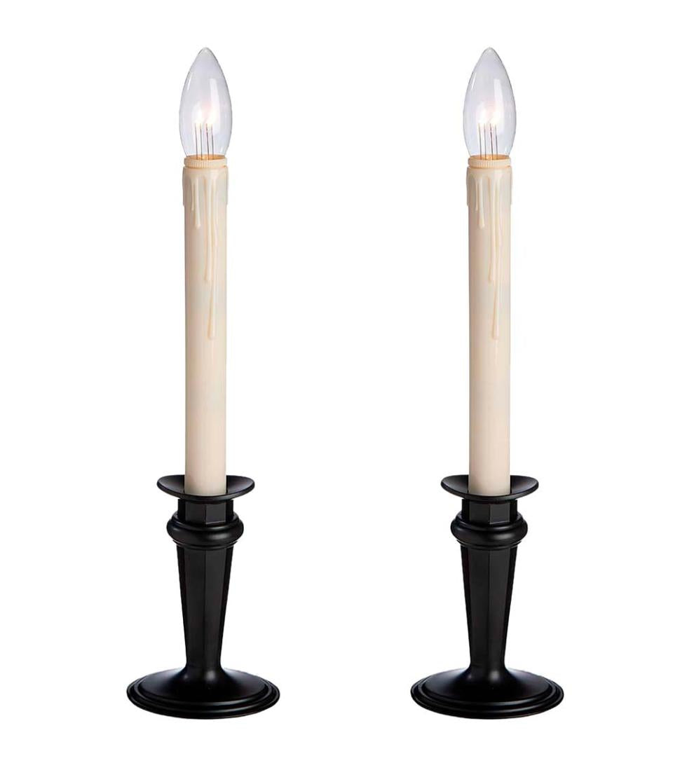 Plow &amp; Hearth Home Accents | Indoor Living Traditional Adjustable Window Candles With Timer And Remote