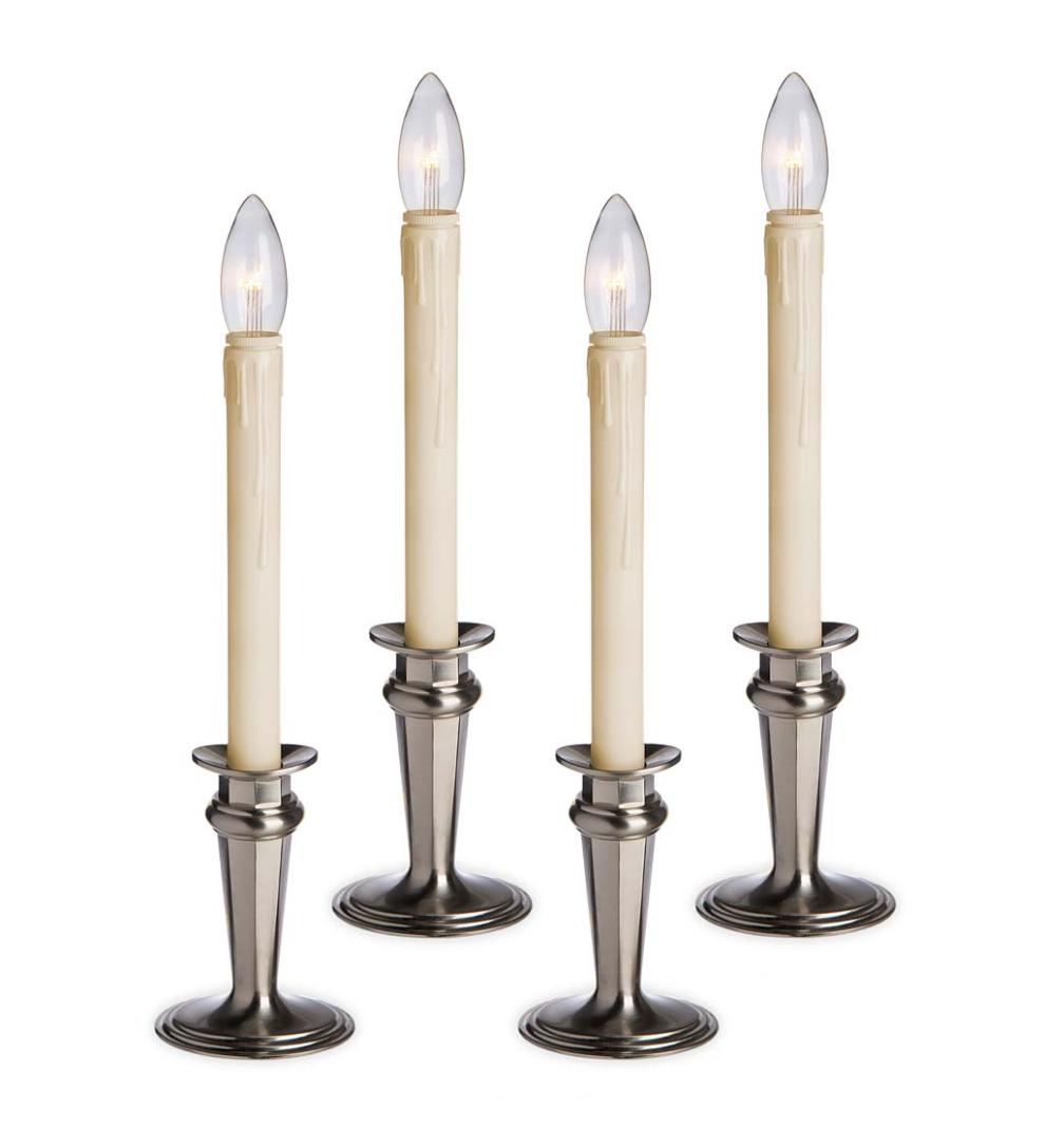 Plow &amp; Hearth Home Accents | Indoor Living Traditional Adjustable Window Candles With Timer And Remote