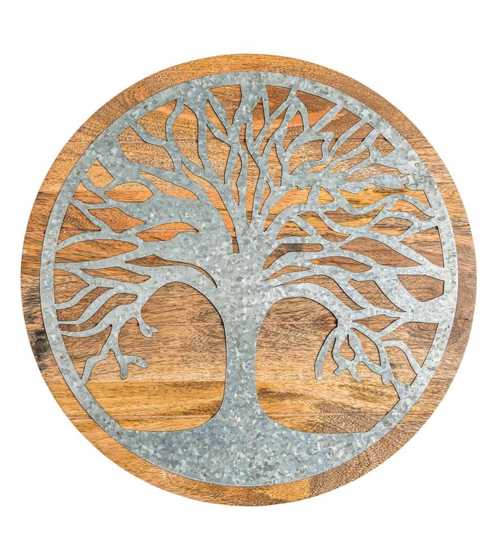 Plow &amp; Hearth Home Accents | Indoor Living Tree Of Life Wood And Metal Wall Art