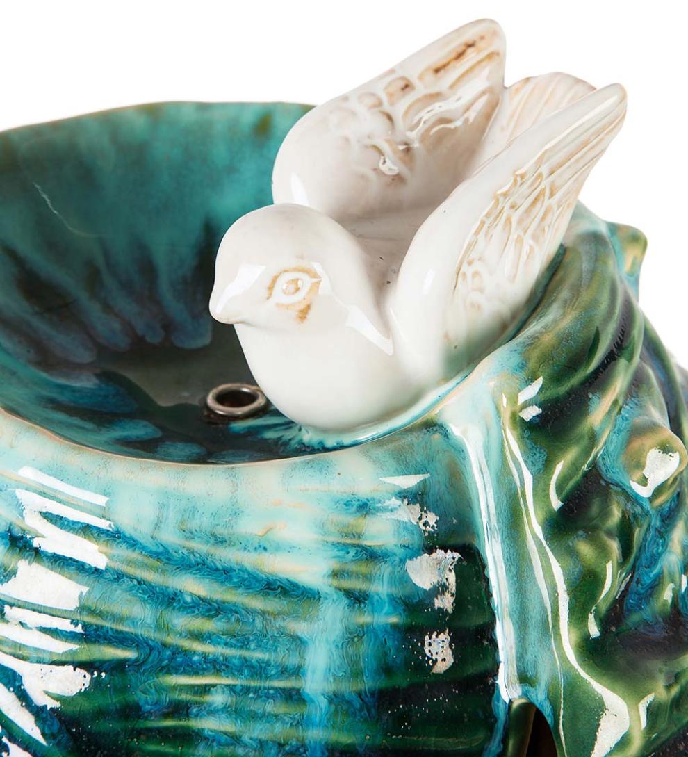 Plow &amp; Hearth Home Accents | Indoor Living Two Birds Ceramic Fountain