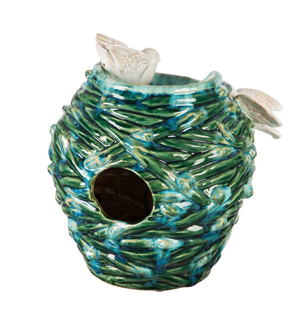 Plow &amp; Hearth Home Accents | Indoor Living Two Birds Ceramic Fountain