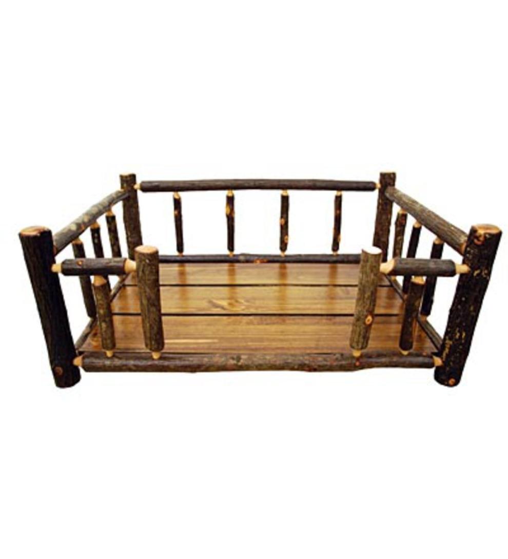 Plow &amp; Hearth Home Accents | Indoor Living Usa-Made Handcrafted Hickory Dog Rail Bed
